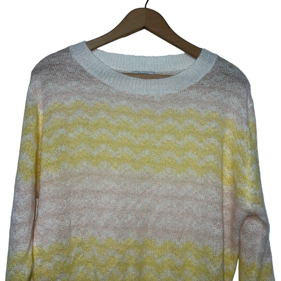 FRNCH Linette Wavy Stripe Wispy Light Knit Sweater Medium - Picture 6 of 14